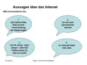 Aussagen ber das Internet Bitte kommentieren Sie 1