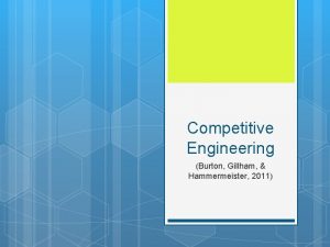 Competitive Engineering Burton Gillham Hammermeister 2011 Think about