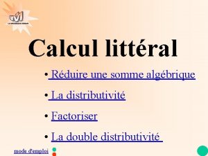 Les mathmatiques autrement Calcul littral Rduire une somme