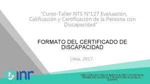 CursoTaller NTS N 127 Evaluacin Calificacin y Certificacin