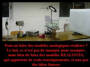 Modlisation Peuton faire des modles analogiques ralistes Le