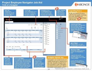 Project Employee Navigator Job Aid Parts of a