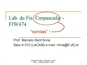 Lab de Fis Corpuscular FIW 474 sondas Prof