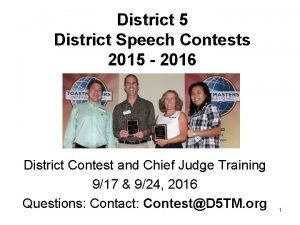 District 5 District Speech Contests 2015 2016 District