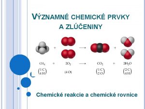 VZNAMN CHEMICK PRVKY A ZLENINY Chemick reakcie a