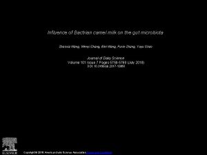 Influence of Bactrian camel milk on the gut