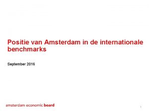 Positie van Amsterdam in de internationale benchmarks September