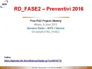 o RDFASE 2 Preventivi 2016 Pixel RD Projects