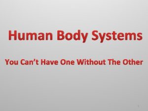 Human Body Systems You Cant Have One Without