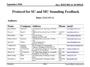 September 2010 doc IEEE 802 11 101091 r