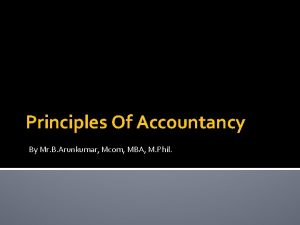 Principles Of Accountancy By Mr B Arunkumar Mcom