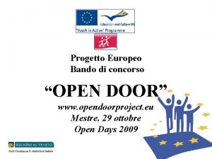 Progetto Europeo Bando di concorso OPEN DOOR www