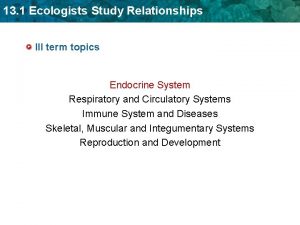 13 1 Ecologists Study Relationships III term topics