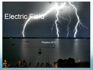 Electric Field Physics 2212 Chapter 23 Properties of