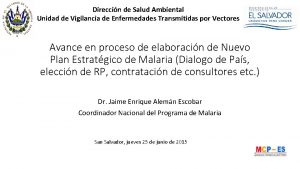 Direccin de Salud Ambiental Unidad de Vigilancia de