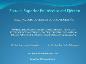 Escuela Superior Politcnica del Ejrcito DEPARTAMENTO DE CIENCIAS