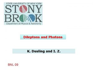 Dileptons and Photons K Dusling and I Z