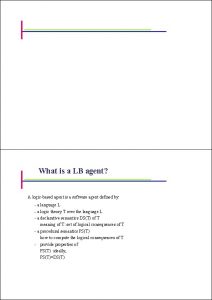 What is a LB agent A logicbased agent