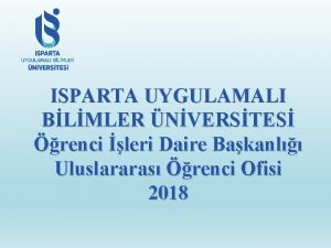 ISPARTA UYGULAMALI BLMLER NVERSTES renci leri Daire Bakanl