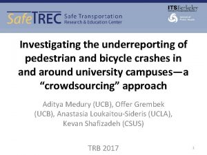 Investigating the underreporting of pedestrian and bicycle crashes