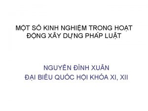 MT S KINH NGHIM TRONG HOT NG X