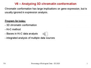 V 6 Analyzing 3 D chromatin conformation Chromatin