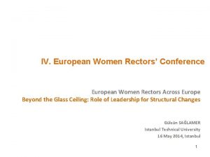 IV European Women Rectors Conference European Women Rectors