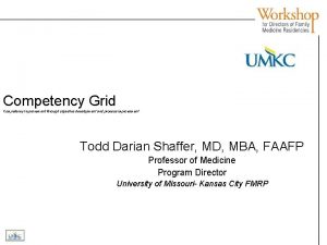 Competency Grid Competency Improvement through objective development and