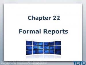 Chapter 22 Formal Reports Dobrin Weisser Keller Technical