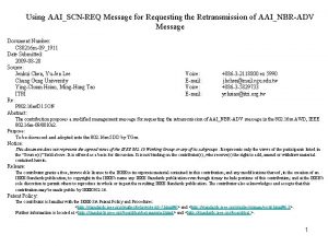 Using AAISCNREQ Message for Requesting the Retransmission of