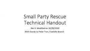 Small Party Rescue Technical Handout Rev 0 Modified
