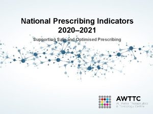 National Prescribing Indicators 2020 2021 Supporting Safe and