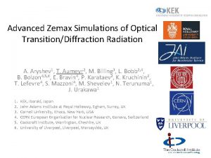 Advanced Zemax Simulations of Optical TransitionDiffraction Radiation A