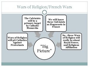 Wars of ReligionFrench Wars The Calvinists will be