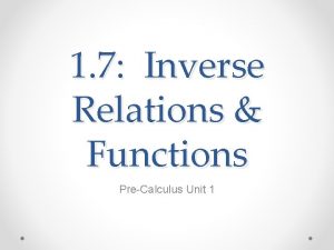 1 7 Inverse Relations Functions PreCalculus Unit 1