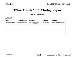 March 2011 doc IEEE 802 11 110463 r