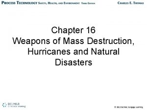 Chapter 16 Weapons of Mass Destruction Hurricanes and