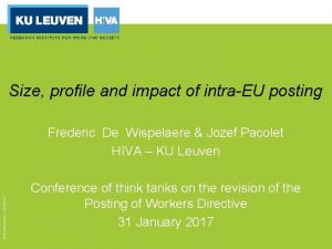 Size profile and impact of intraEU posting Design