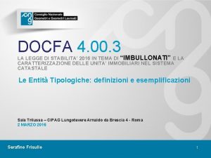 DOCFA 4 00 3 LA LEGGE DI STABILITA