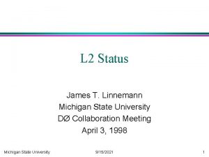 L 2 Status James T Linnemann Michigan State