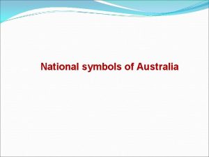 National symbols of Australia Goals to generalize about