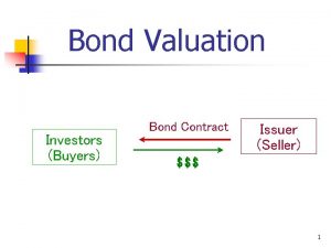 Bond Valuation Investors Buyers Bond Contract Issuer Seller