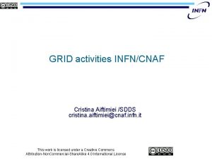 GRID activities INFNCNAF Cristina Aiftimiei SDDS cristina aiftimieicnaf