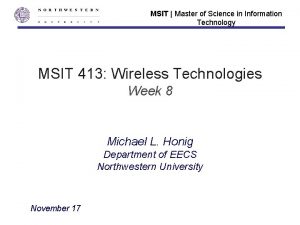 MSIT Master of Science in Information Technology MSIT