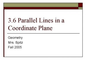 3 6 Parallel Lines in a Coordinate Plane