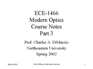 ECE1466 Modern Optics Course Notes Part 3 Prof
