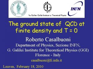 The ground state of QCD at finite density