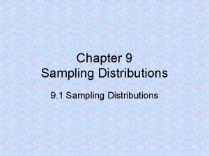 Chapter 9 Sampling Distributions 9 1 Sampling Distributions