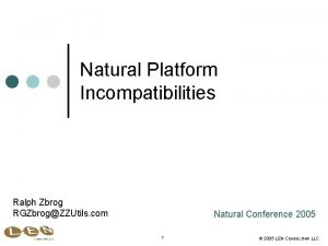 Natural Platform Incompatibilities Ralph Zbrog RGZbrogZZUtils com Natural