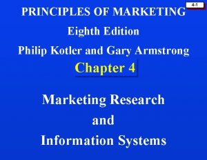 PRINCIPLES OF MARKETING Eighth Edition Philip Kotler and